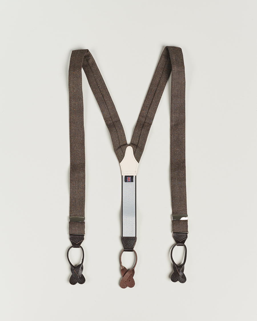 Herre | Bukseseler | Albert Thurston | Donegal Tweed Braces 40mm Dark Brown