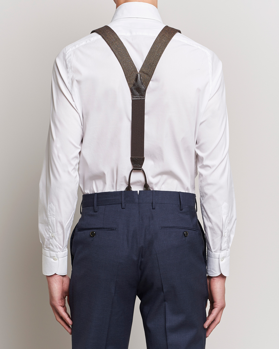 Herre | Bukseseler | Albert Thurston | Donegal Tweed Braces 40mm Dark Brown