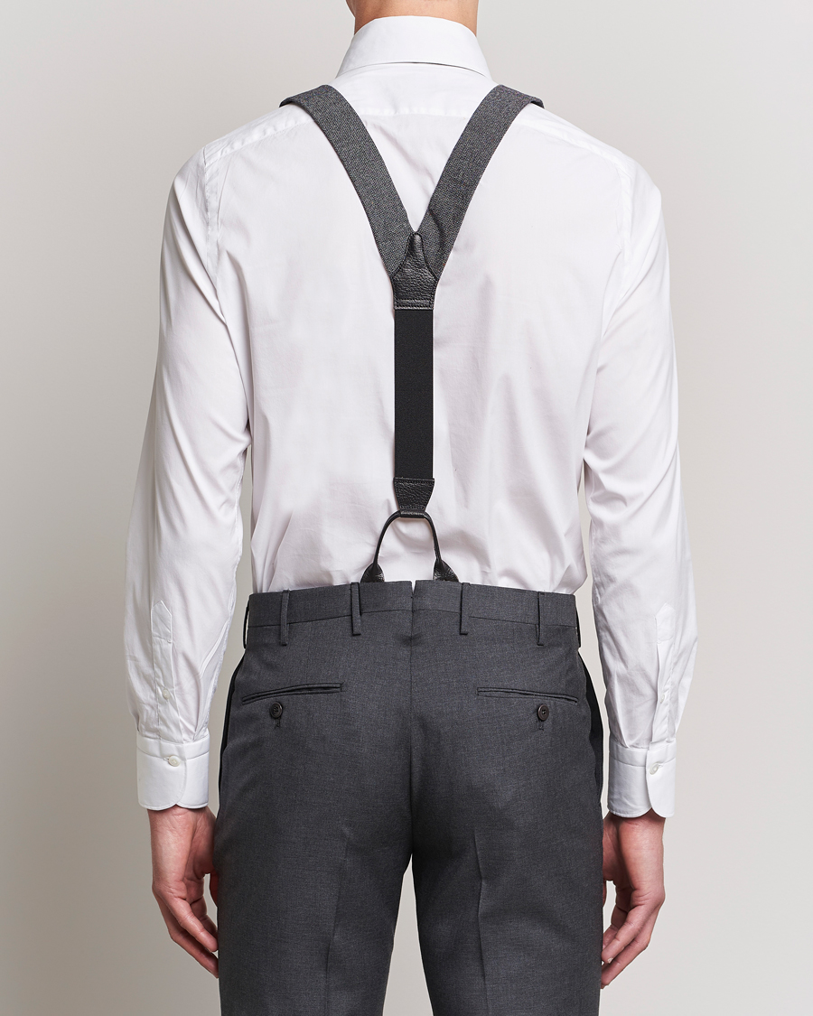 Herre | Albert Thurston Donegal Tweed Braces 40mm Dark Grey | Albert Thurston | Donegal Tweed Braces 40mm Dark Grey