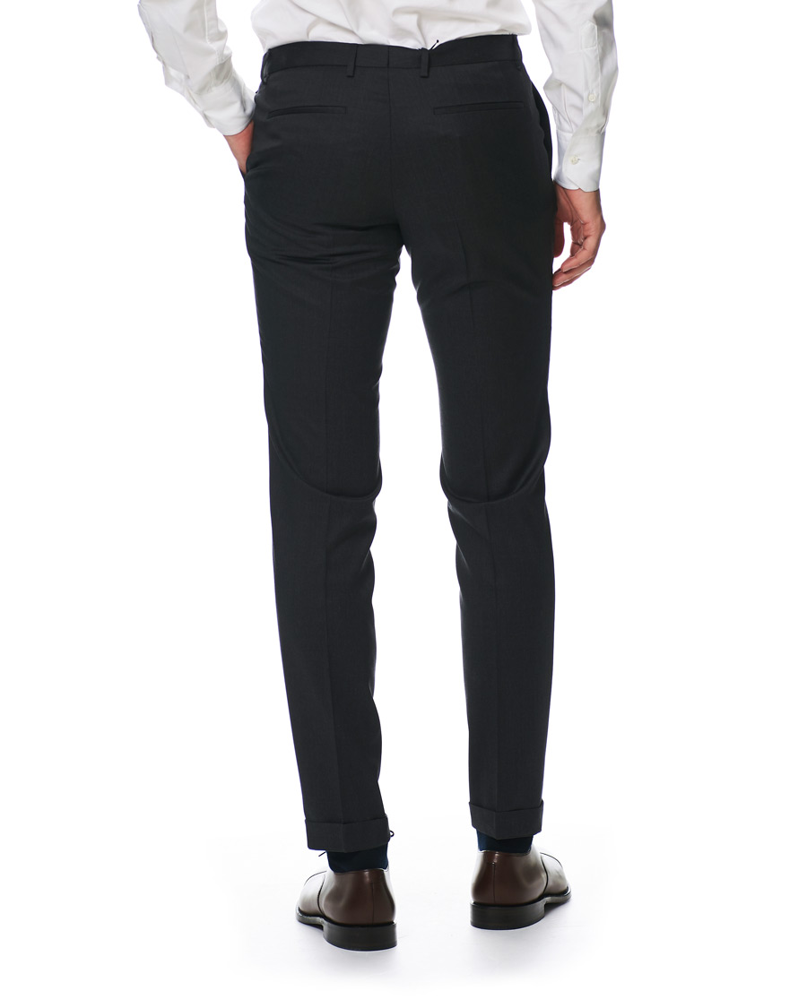 Herre | Bukser | BOSS BLACK | BOSS Wave Slim Fit Wool Trousers Charcoal