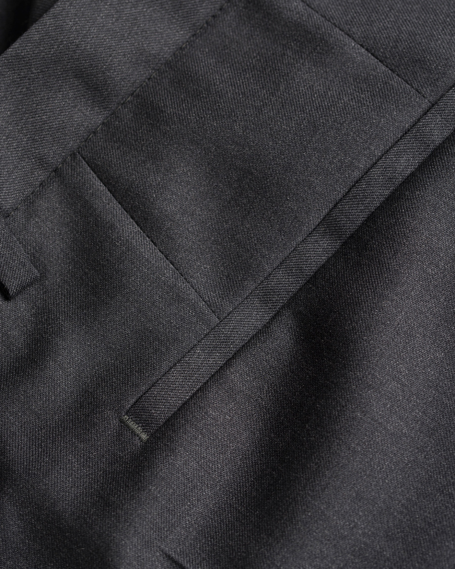 Herre | Bukser | BOSS BLACK | BOSS Wave Slim Fit Wool Trousers Charcoal