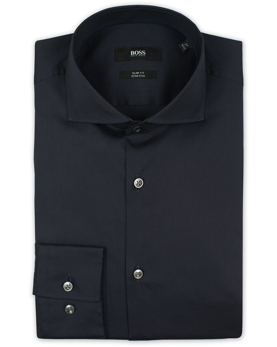 Herre | Skjorter | BOSS BLACK | BOSS Jason Slim Fit Stretch Shirt Navy