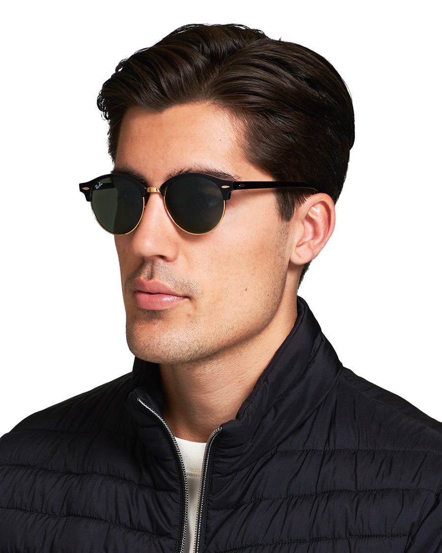 Herre | Ray-Ban 0RB4246 Clubround Sunglasses Black/Green | Ray-Ban | 0RB4246 Clubround Sunglasses Black/Green