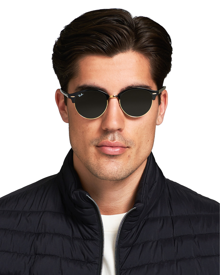 Herre | Ray-Ban 0RB4246 Clubround Sunglasses Black/Green | Ray-Ban | 0RB4246 Clubround Sunglasses Black/Green