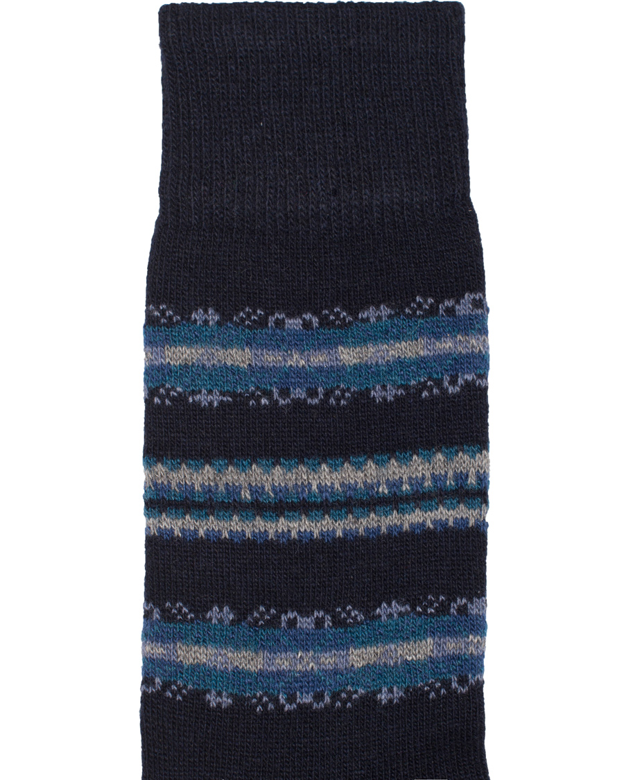 Herre | Undertøy | Falke | Lhasa Cashmere Stripe Socks Navy