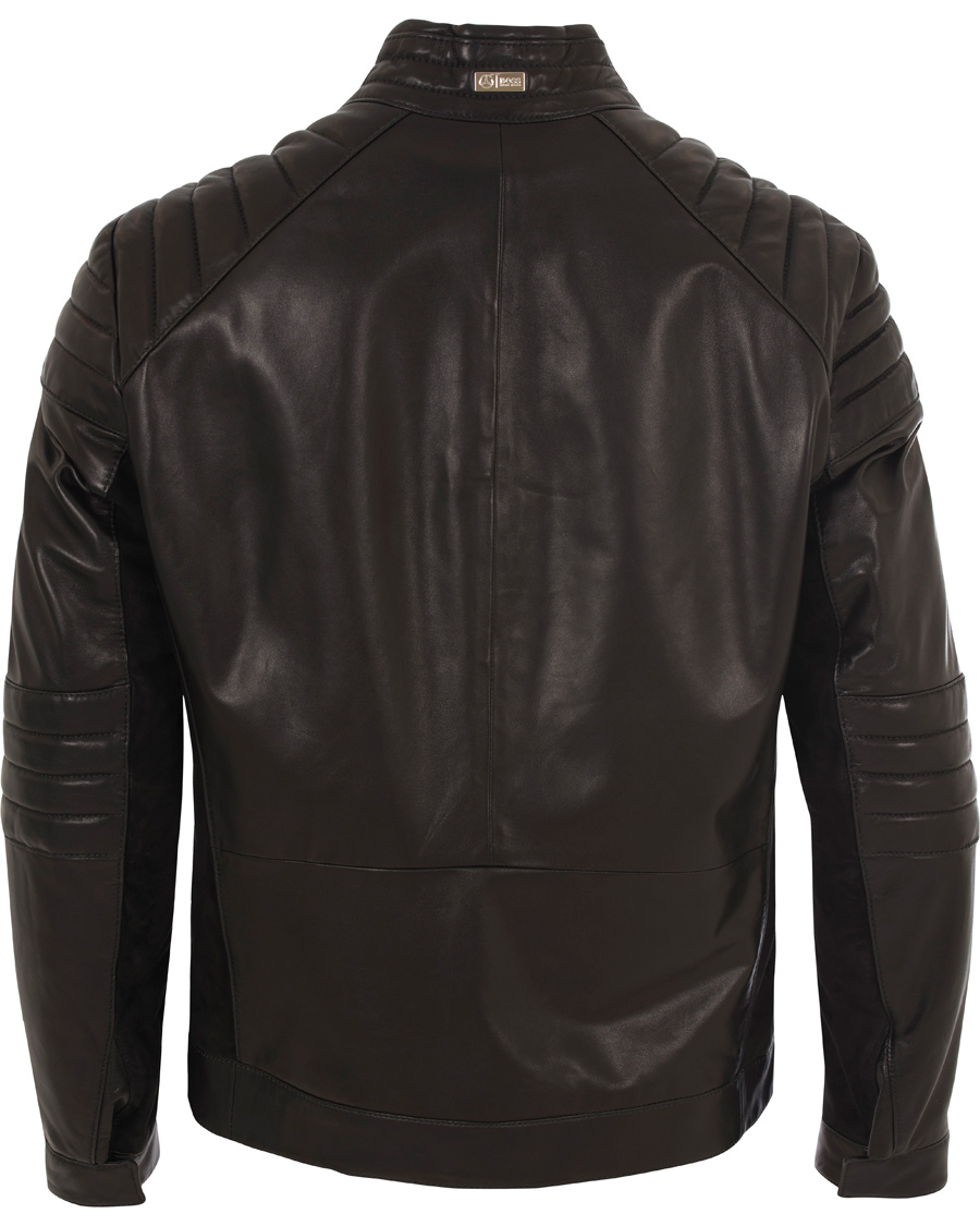 Herre | Jakker | BOSS BLACK | BOSS Narveyn Biker Leather Jacket Black