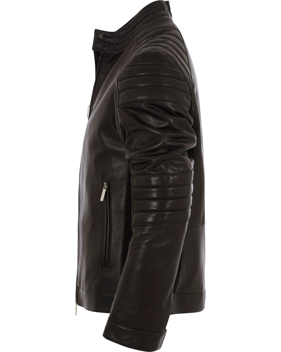 Herre | Jakker | BOSS BLACK | BOSS Narveyn Biker Leather Jacket Black