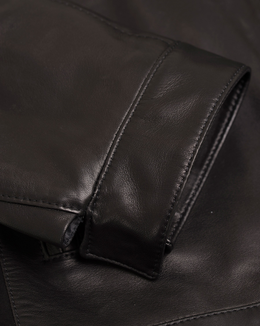Herre | Jakker | BOSS BLACK | BOSS Narveyn Biker Leather Jacket Black