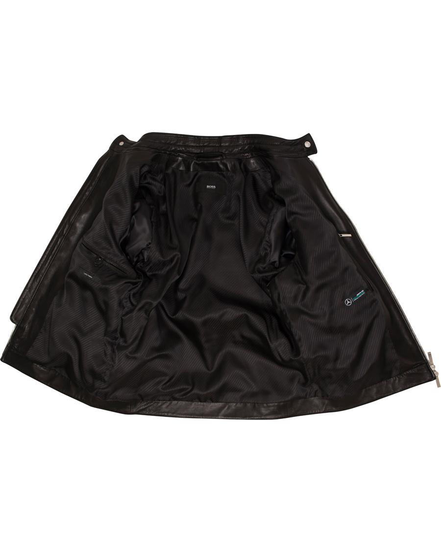 Herre | Jakker | BOSS BLACK | BOSS Narveyn Biker Leather Jacket Black