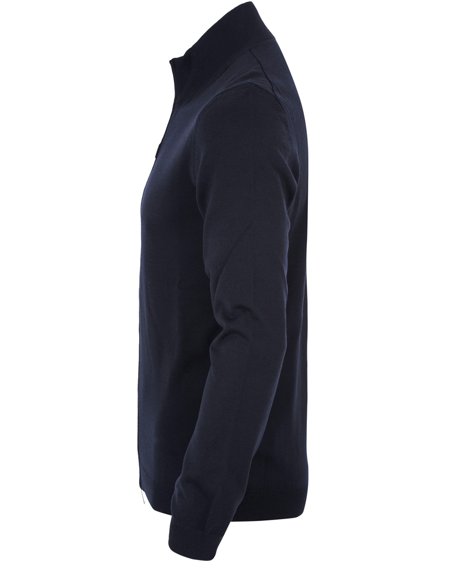 Herre | Gensere | BOSS BLACK | BOSS Baldemario Merino Full Zip Navy