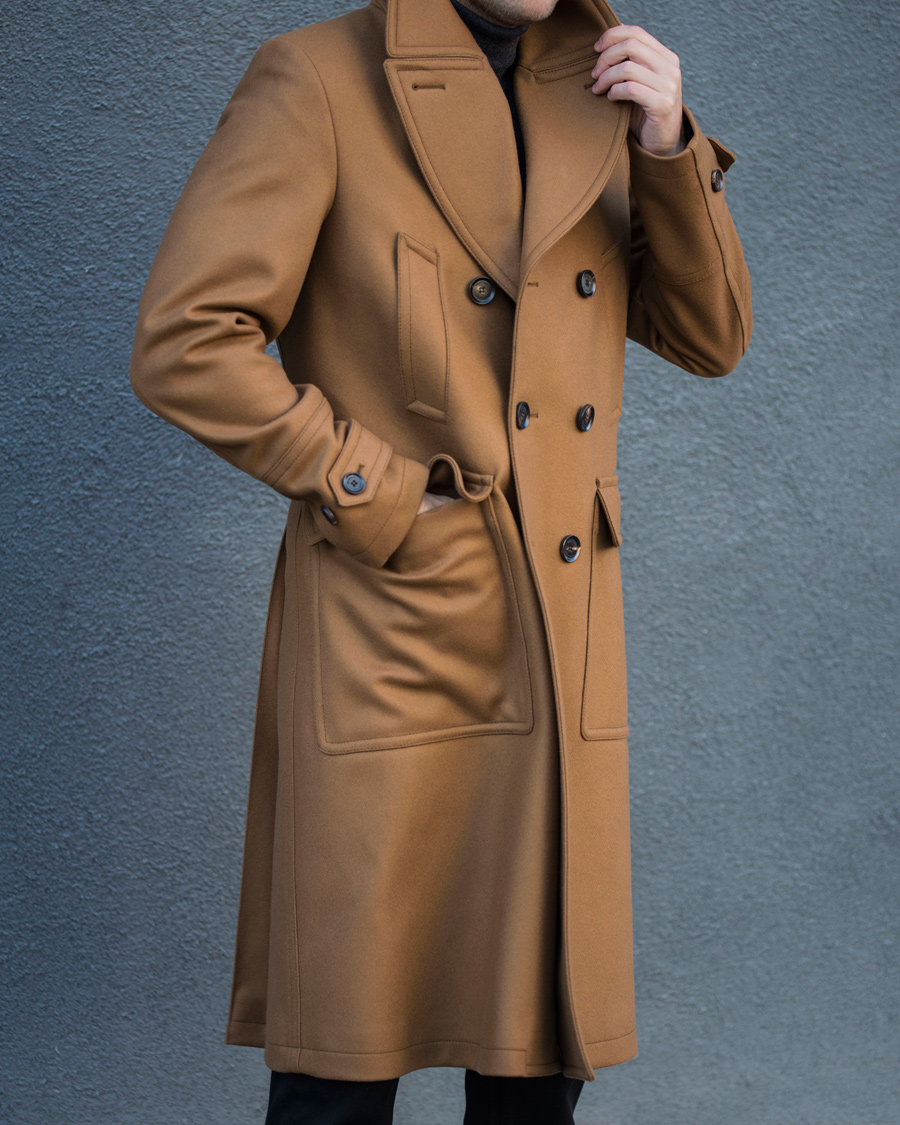 Herre | Jakker | Belstaff | Milford Wool/Cashmere DB Coat Heritage Khaki