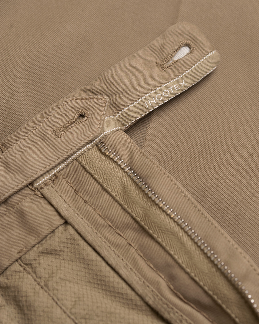 Herre | Bukser | Incotex | Slim Fit Comfort Chino Khaki
