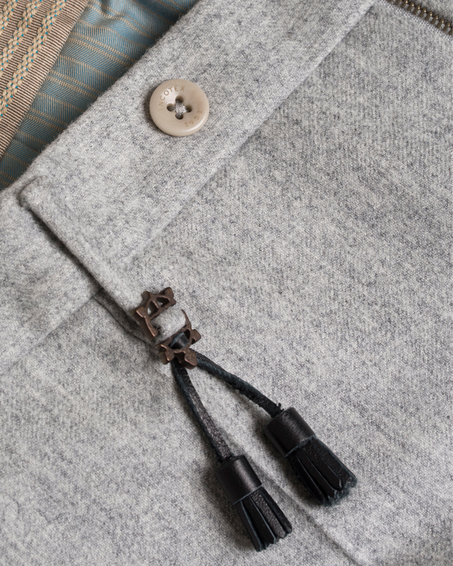 Herre | Bukser | Incotex | Super 100´s Flannel Trousers Light Grey