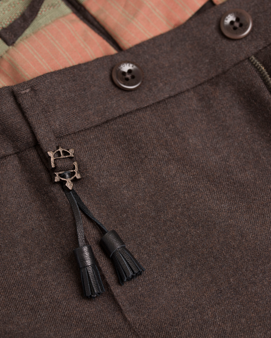 Herre | Bukser | Incotex | Super 100´s Light Flannel Trousers Dark Brown