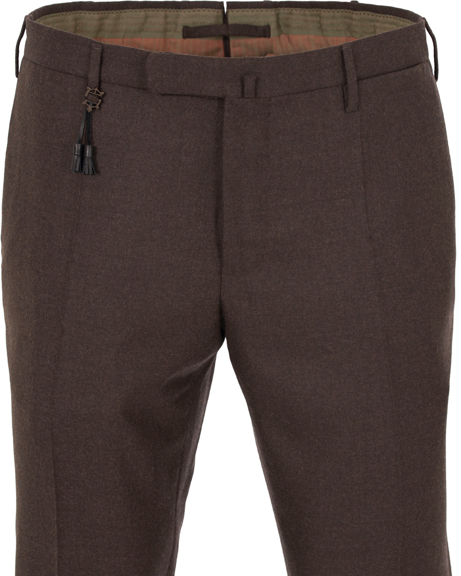 Herre | Bukser | Incotex | Super 100´s Light Flannel Trousers Dark Brown