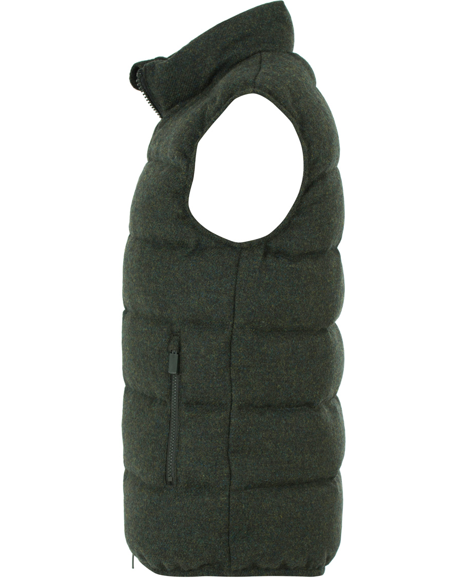 Herre | Jakker | Aspesi | Down Tweed Vest Moss Green
