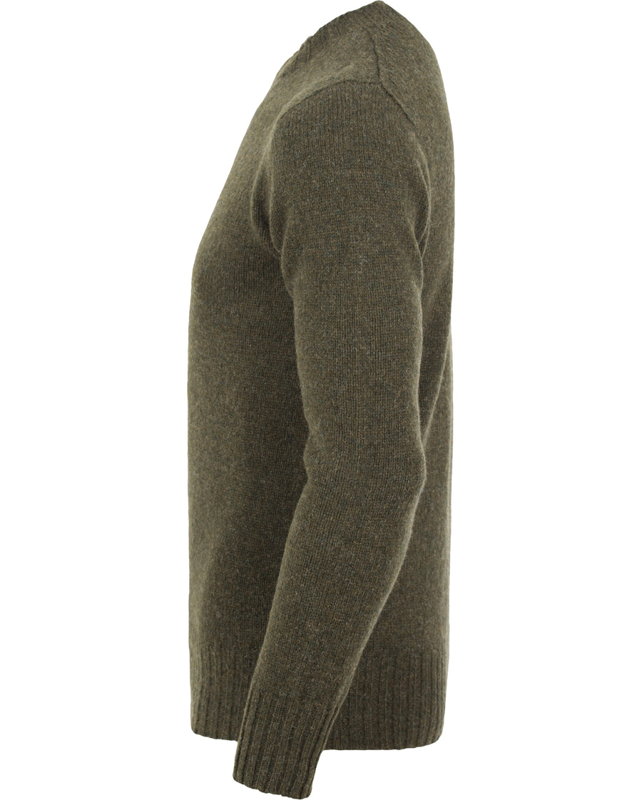 Herre | Gensere | Aspesi | Crew Neck Shetland Knit Moss Green