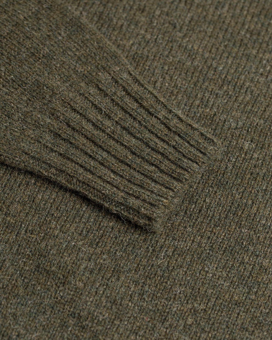 Herre | Gensere | Aspesi | Crew Neck Shetland Knit Moss Green