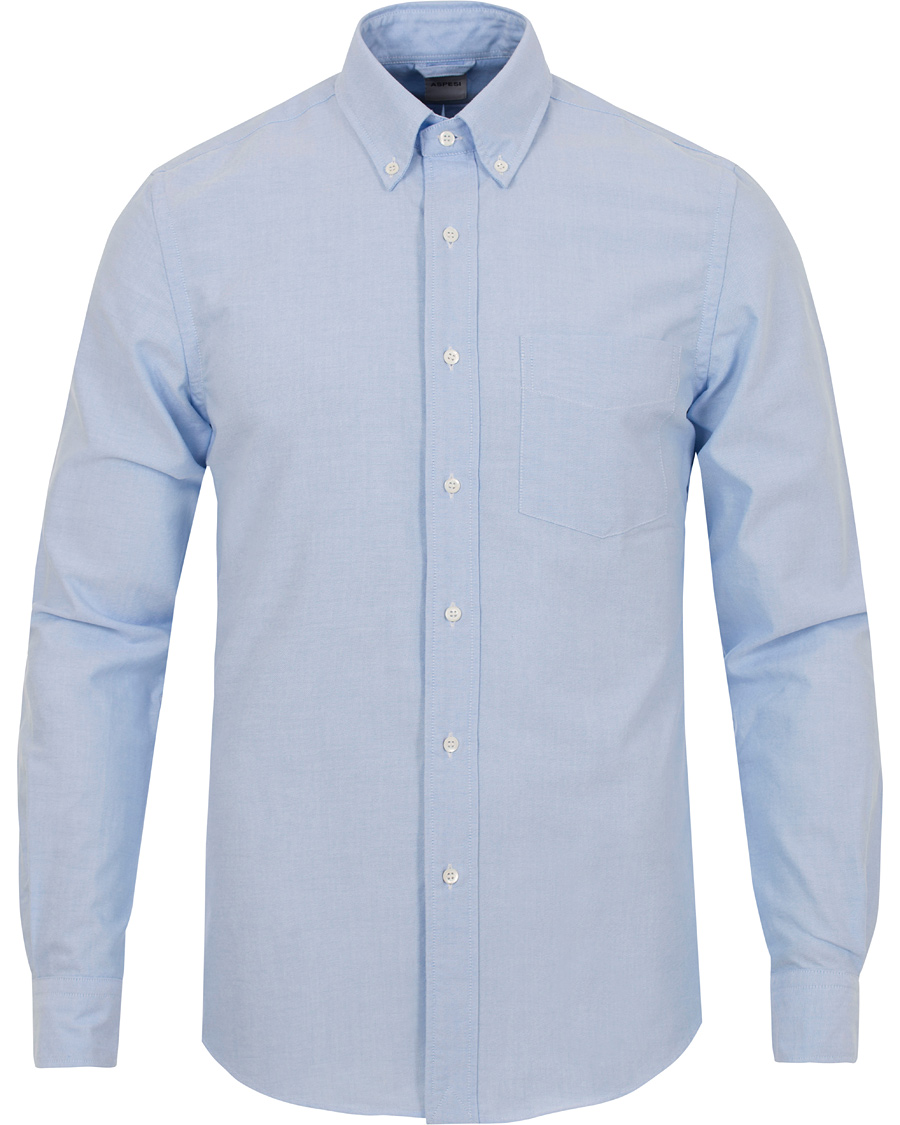 Herre | Skjorter | Aspesi | Button Down Oxford Shirt Light Blue