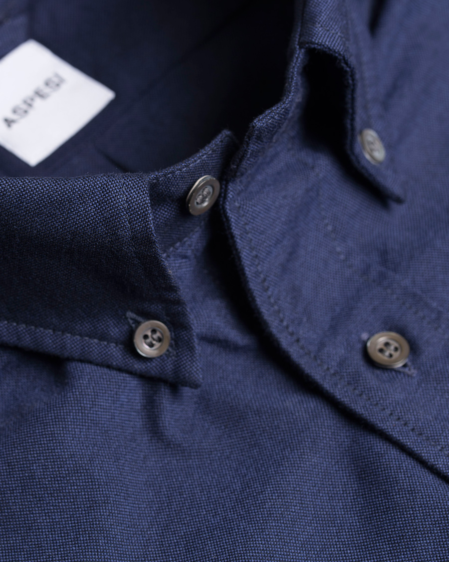 Herre | Skjorter | Aspesi | Button Down Oxford Shirt Navy