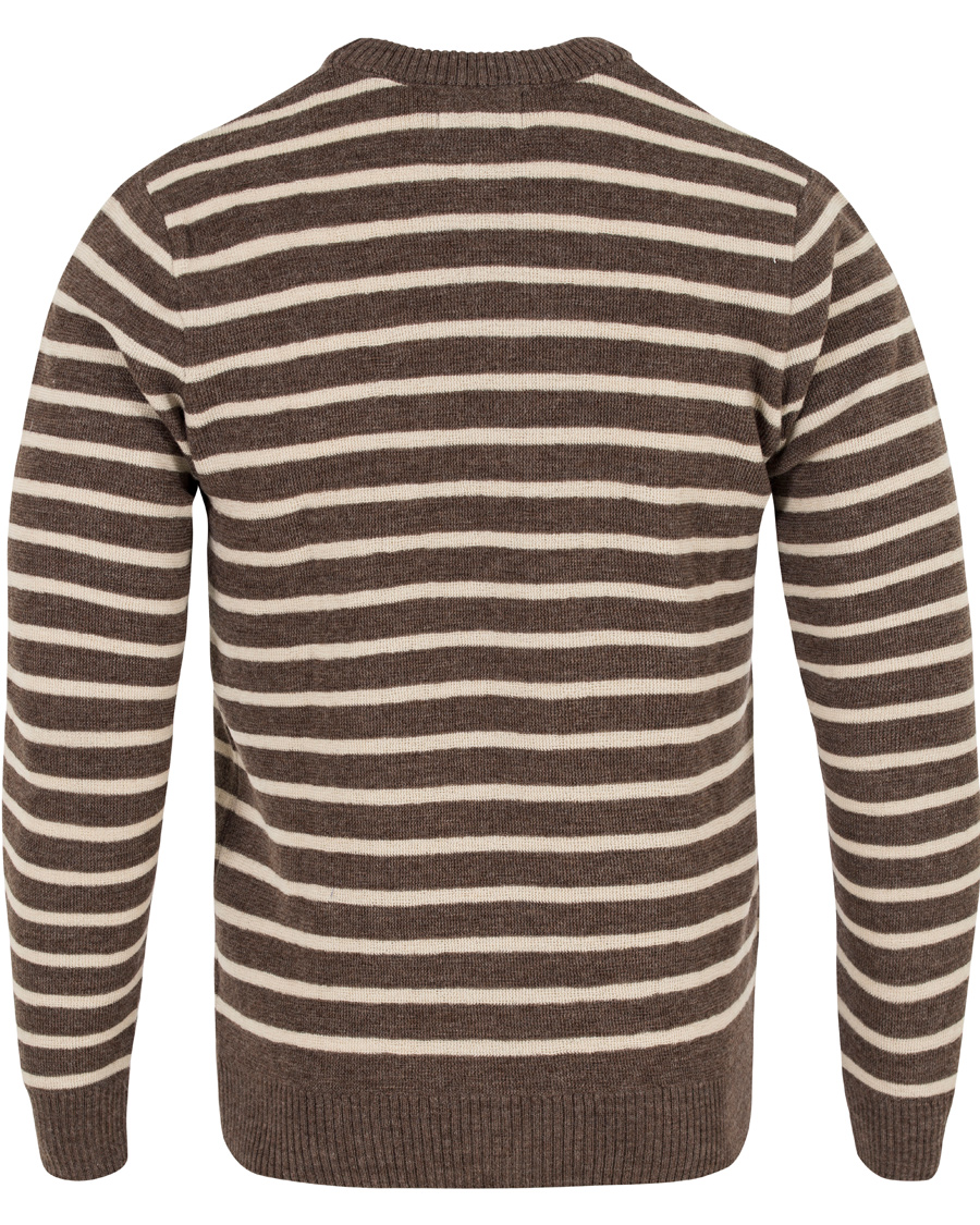 Herre | Gensere | NN07 | Mike Striped Knitted Sweater Brown/White