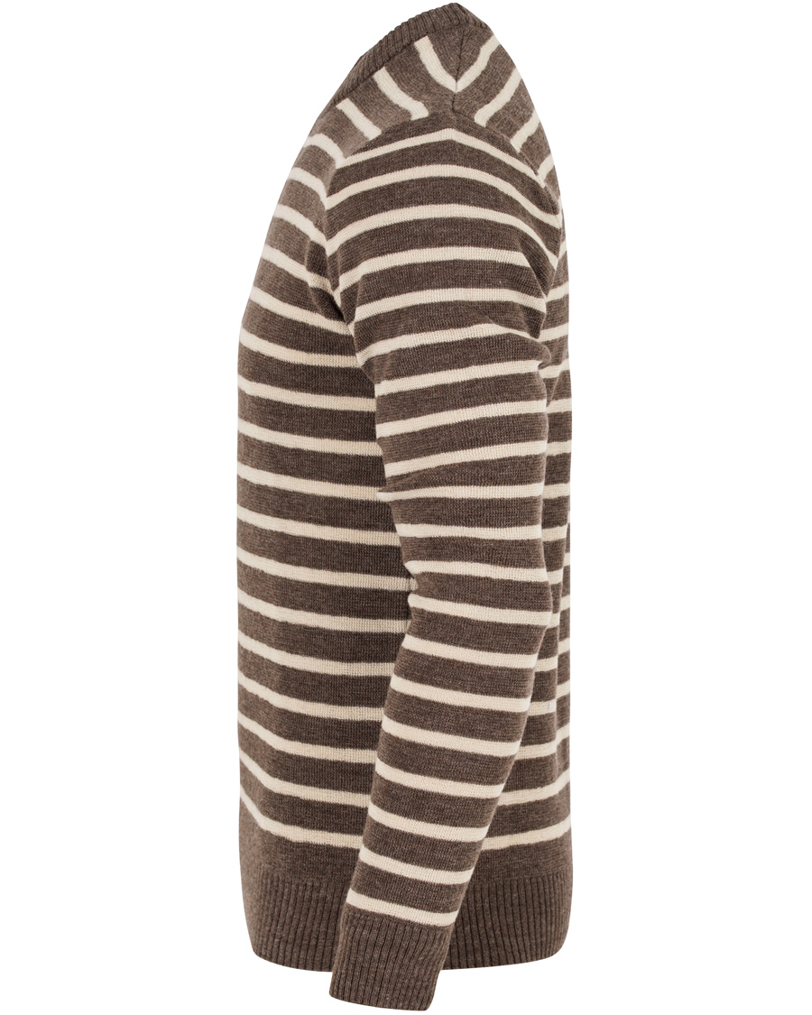 Herre | Gensere | NN07 | Mike Striped Knitted Sweater Brown/White