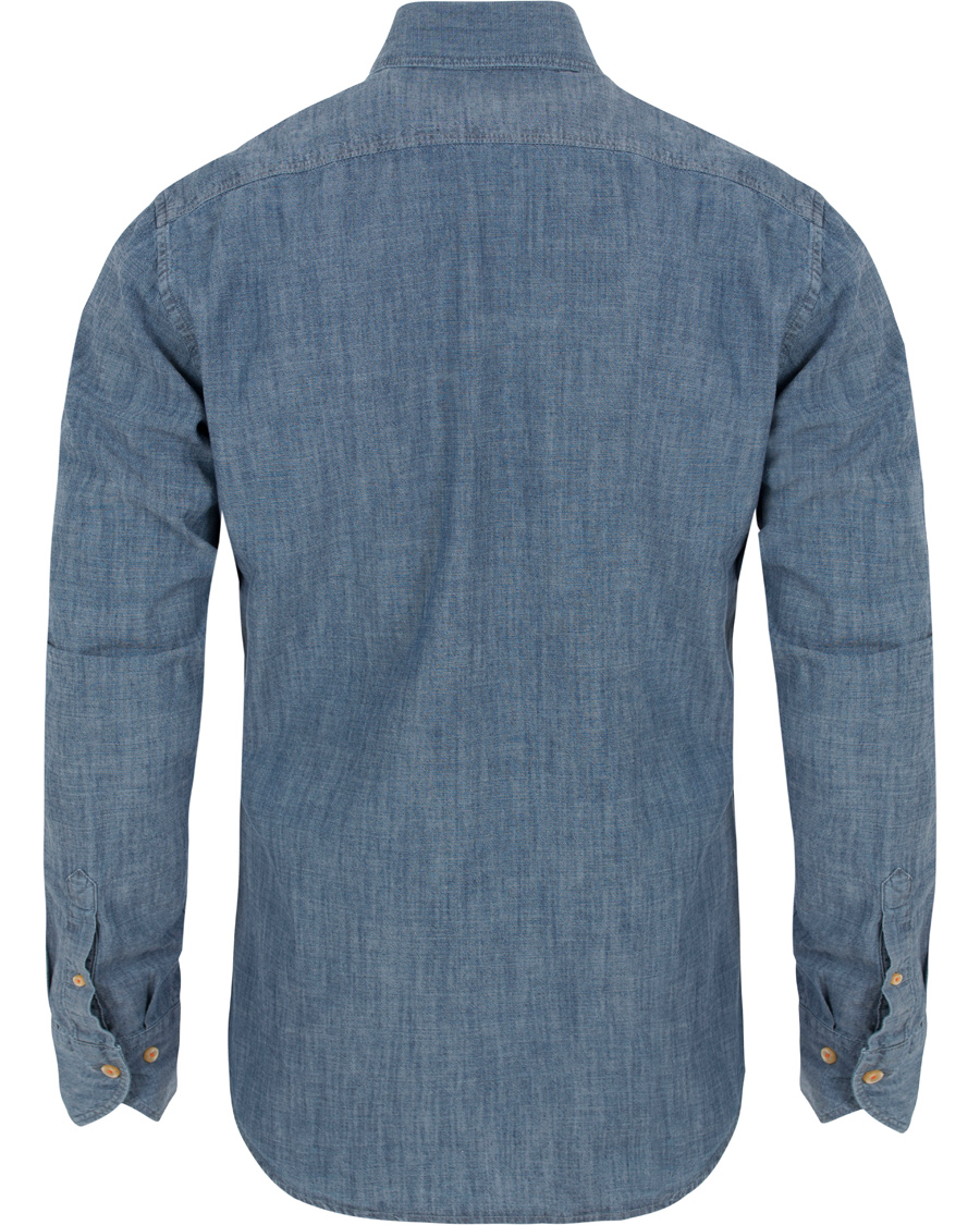 Herre | Skjorter | Stenströms | Slimline Garment Washed Shirt Blue