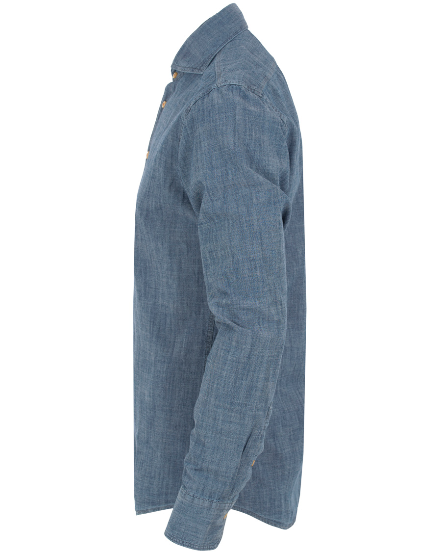 Herre | Skjorter | Stenströms | Slimline Garment Washed Shirt Blue