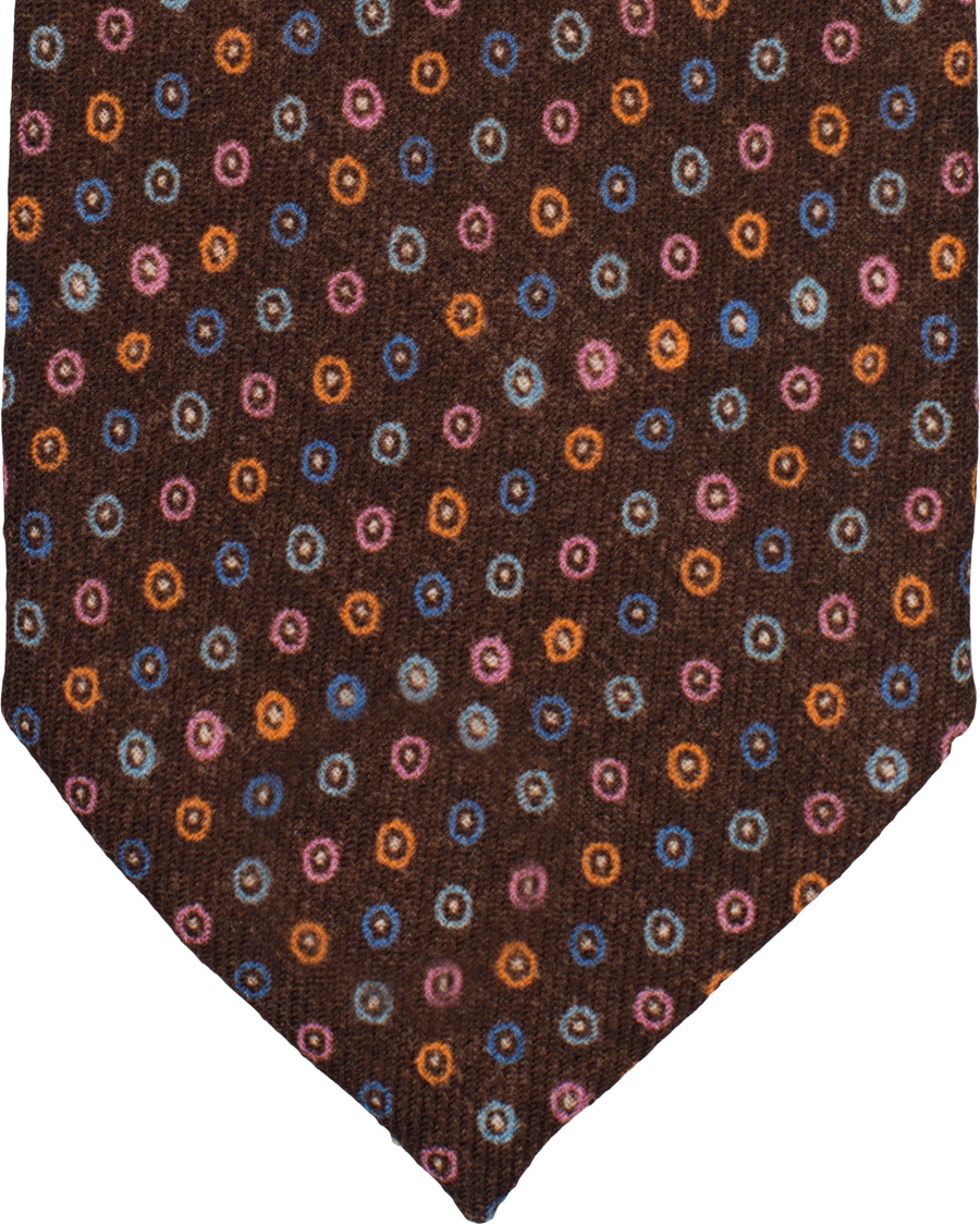 Herre | Stenströms Medallion Wool 8 cm Tie Brown | Stenströms | Medallion Wool 8 cm Tie Brown