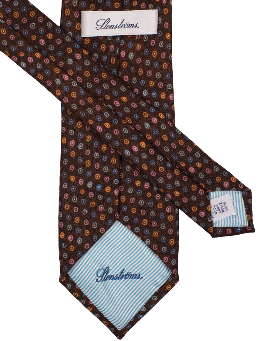 Herre | Stenströms Medallion Wool 8 cm Tie Brown | Stenströms | Medallion Wool 8 cm Tie Brown