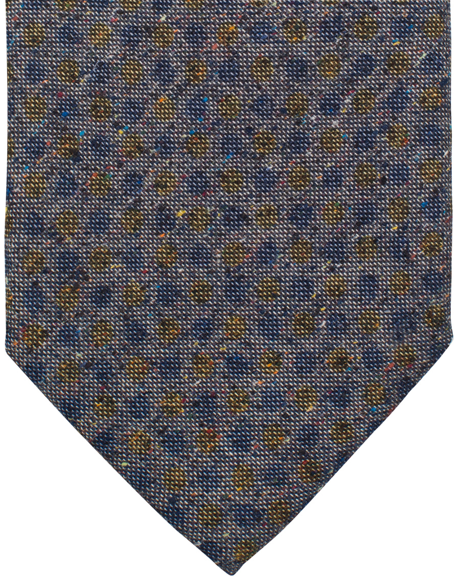 Herre | Stenströms Dot Silk/Cotton 8 cm Tie Blue | Stenströms | Dot Silk/Cotton 8 cm Tie Blue