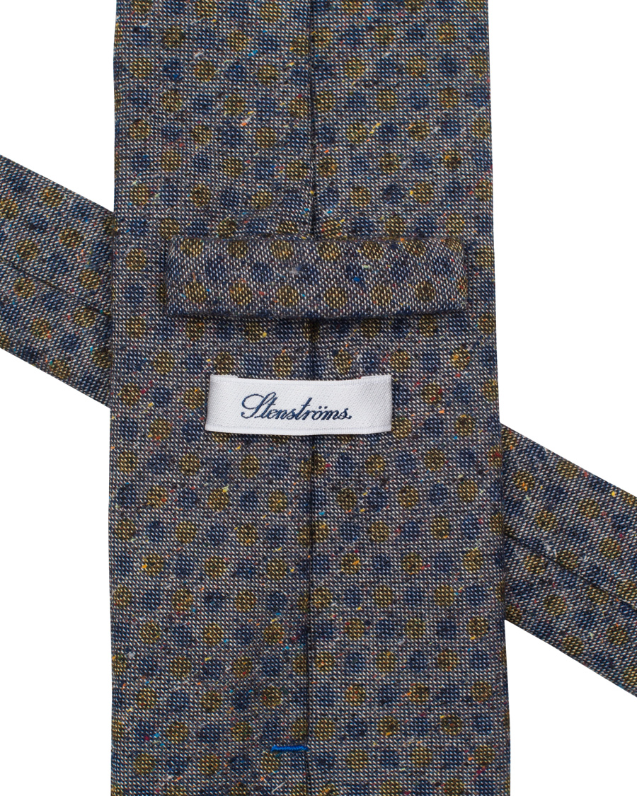 Herre | Stenströms Dot Silk/Cotton 8 cm Tie Blue | Stenströms | Dot Silk/Cotton 8 cm Tie Blue