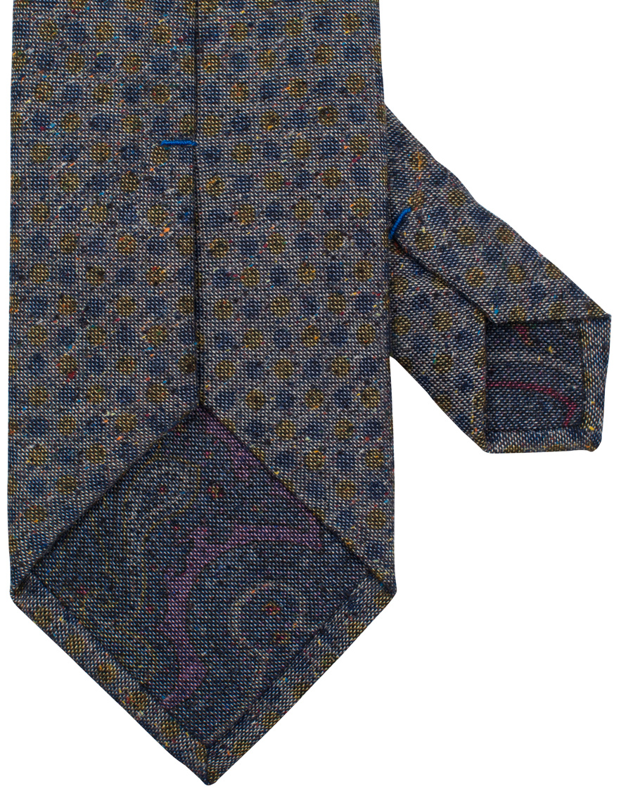 Herre | Stenströms Dot Silk/Cotton 8 cm Tie Blue | Stenströms | Dot Silk/Cotton 8 cm Tie Blue