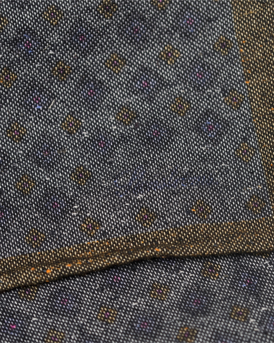 Herre | Stenströms Medallion Wool Pocket Square Grey | Stenströms | Medallion Wool Pocket Square Grey