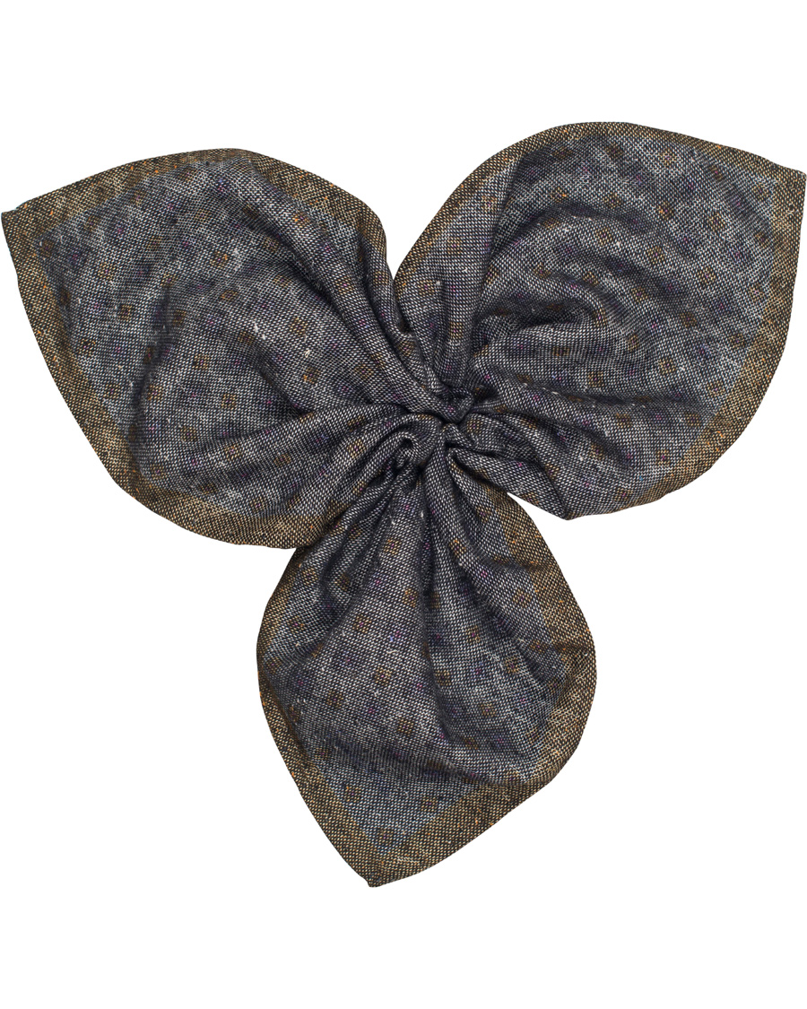 Herre | Stenströms Medallion Wool Pocket Square Grey | Stenströms | Medallion Wool Pocket Square Grey