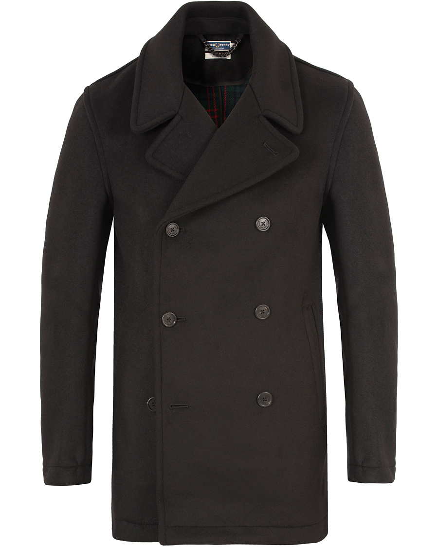 Herre | Jakker | Fred Perry Reissues | Made In England Reefer Coat Black