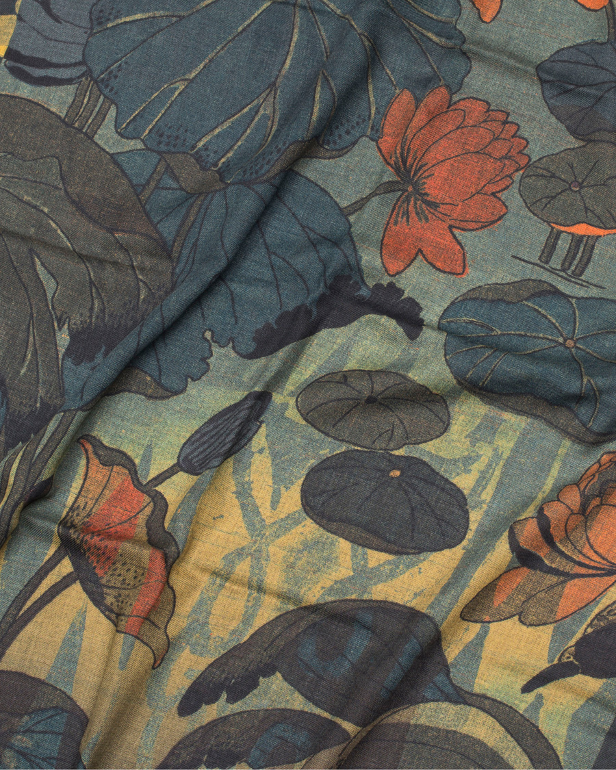 Herre | Etro Wool Floral Scarf Green | Etro | Wool Floral Scarf Green