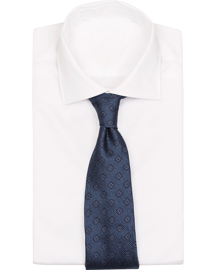 Herre | Etro Woven Flower 8 cm Silk Tie Blue | Etro | Woven Flower 8 cm Silk Tie Blue