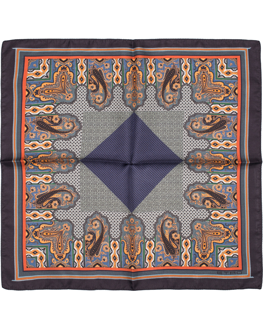 Herre | Etro Paisley Pocket Square Dark Blue | Etro | Paisley Pocket Square Dark Blue