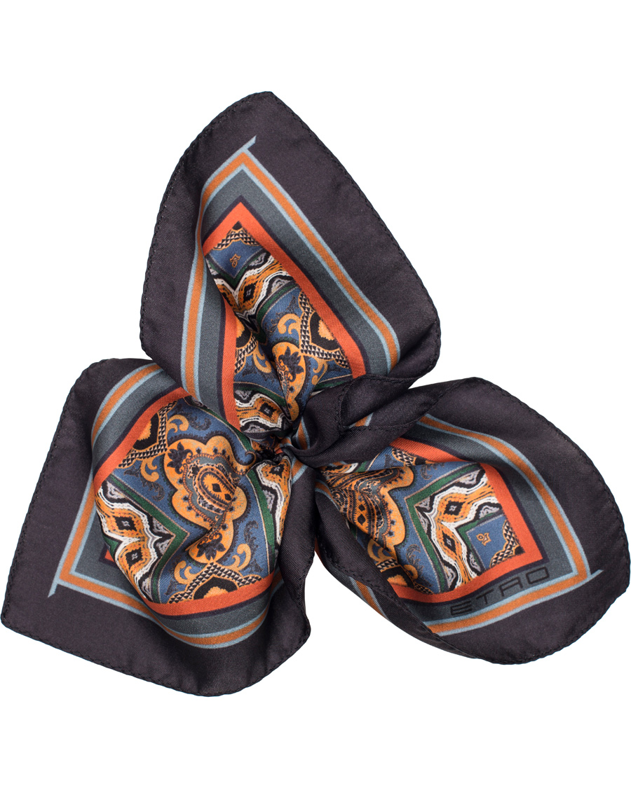 Herre | Etro Paisley Pocket Square Dark Blue | Etro | Paisley Pocket Square Dark Blue