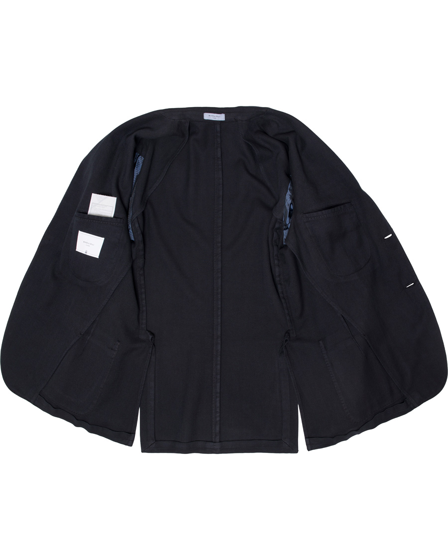Herre | Dressjakker | Boglioli | Herringbone Wool K Jacket Blazer Dark Blue