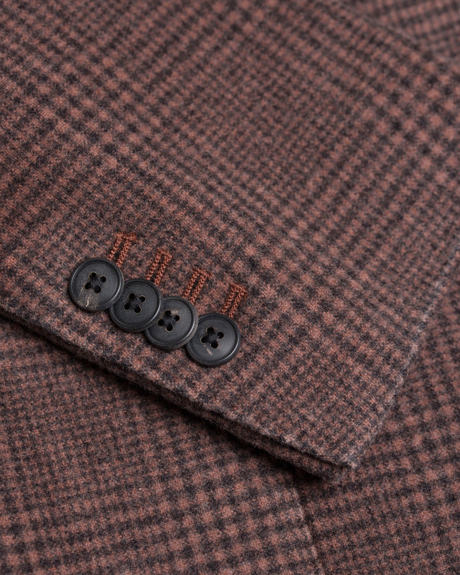 Herre | Dressjakker | Boglioli | Prince of Wales Wool K Jacket Blazer Orange