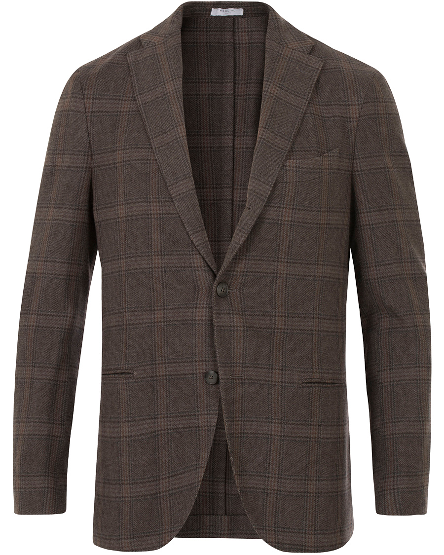Herre | Dressjakker | Boglioli | Prince of Wales Wool K Jacket Blazer Grey