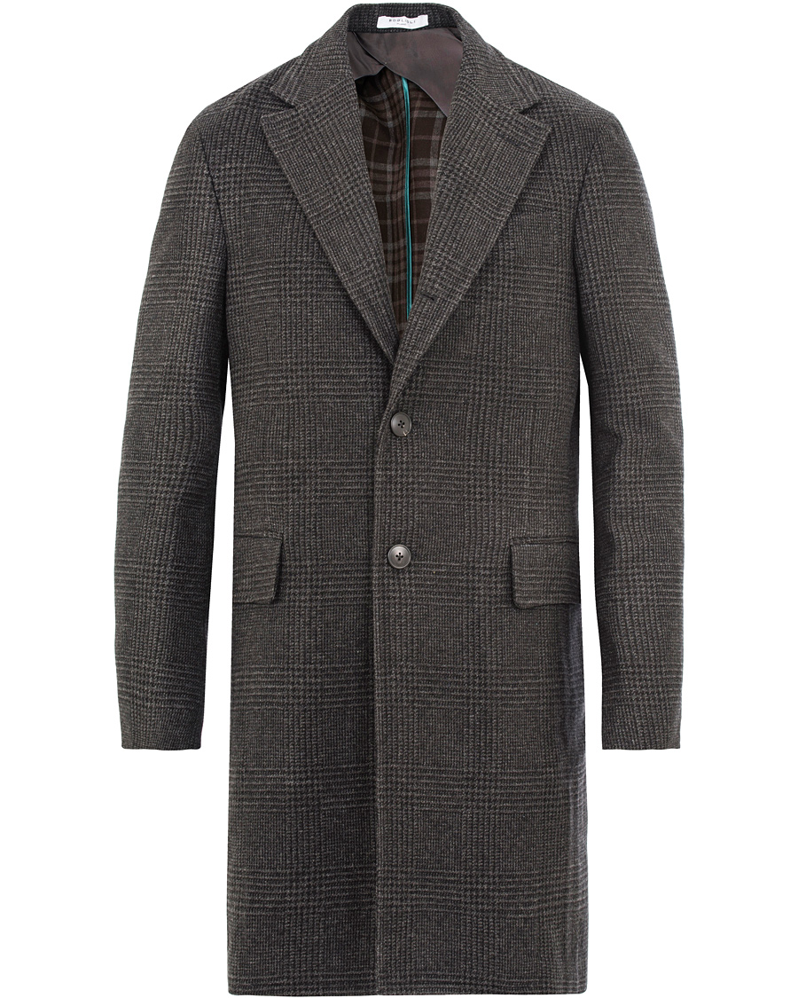Herre | Jakker | Boglioli | Glen Plaid Silk Coat Dark Grey