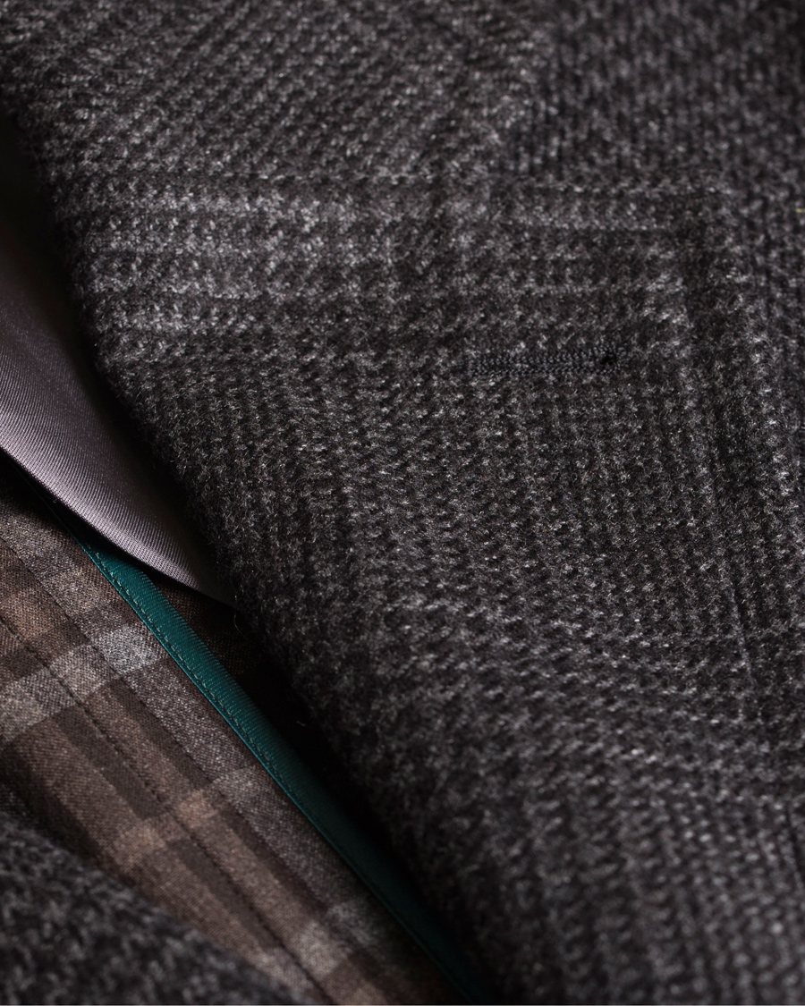Herre | Jakker | Boglioli | Glen Plaid Silk Coat Dark Grey