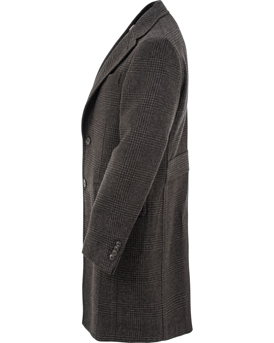 Herre | Jakker | Boglioli | Glen Plaid Silk Coat Dark Grey