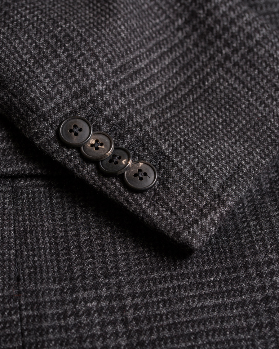 Herre | Jakker | Boglioli | Glen Plaid Silk Coat Dark Grey