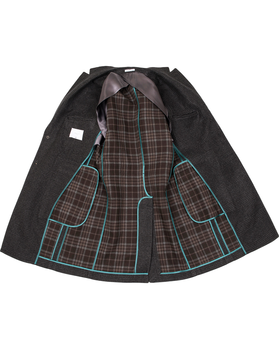 Herre | Jakker | Boglioli | Glen Plaid Silk Coat Dark Grey