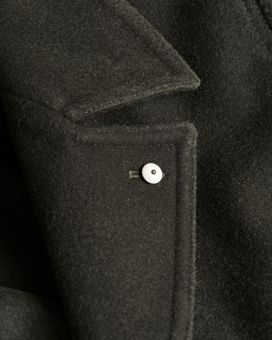 Herre | Jakker | L.B.M. 1911 | Wool Double Breasted Coat Dark Loden Green