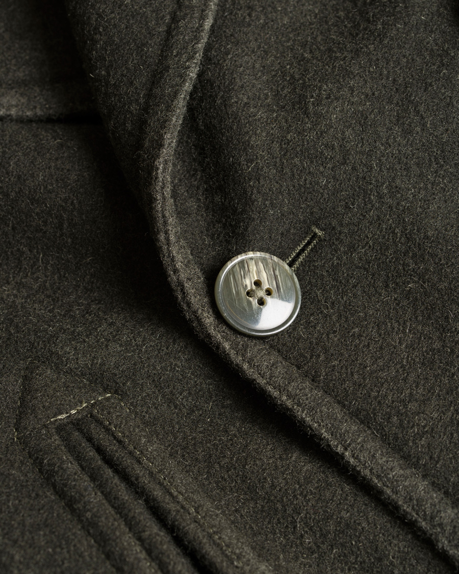 Herre | Jakker | L.B.M. 1911 | Wool Double Breasted Coat Dark Loden Green